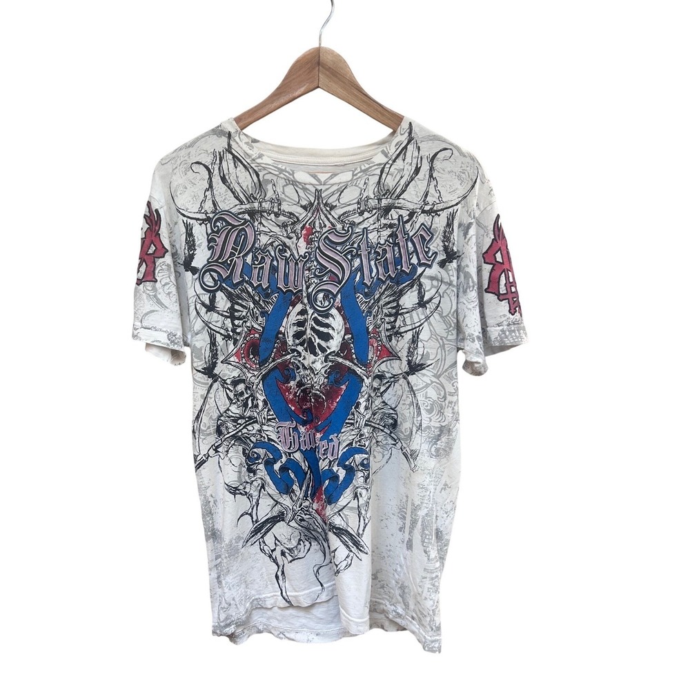 Raw State Jorge Masvidal GraphicT-Shirt Mens Medium White MMA All Over Print Tee